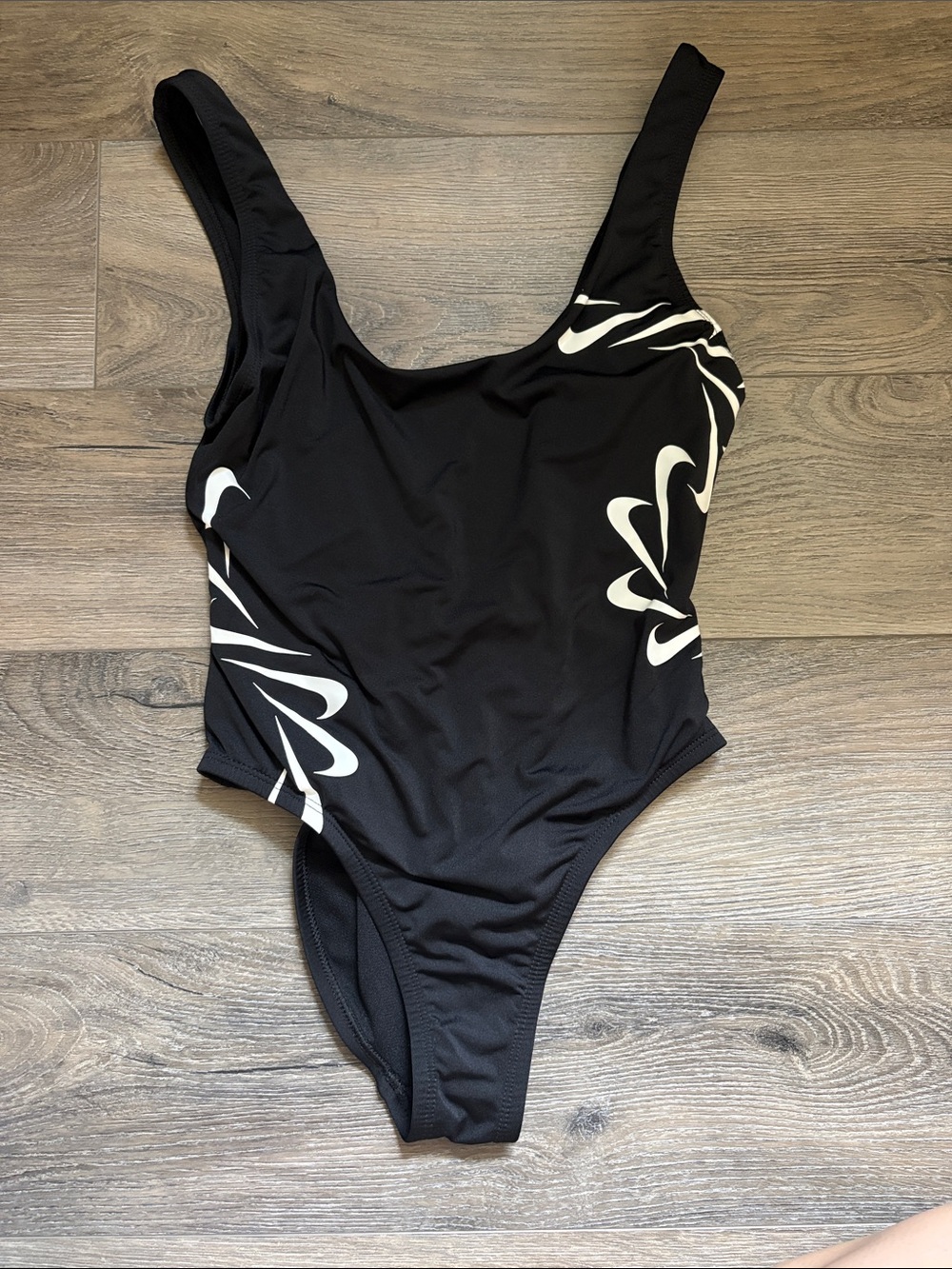Nike Black One-Piece Swimsuit with White Accent - Women Swim